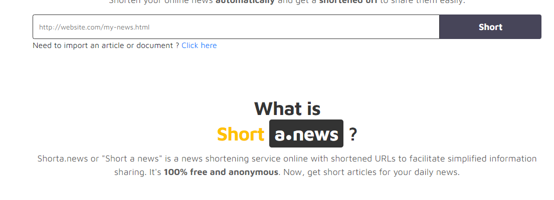 Short a news