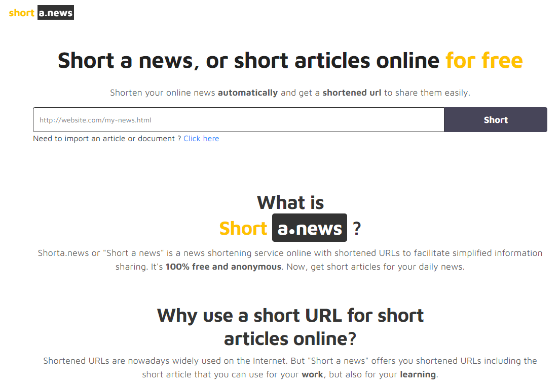 Short a news